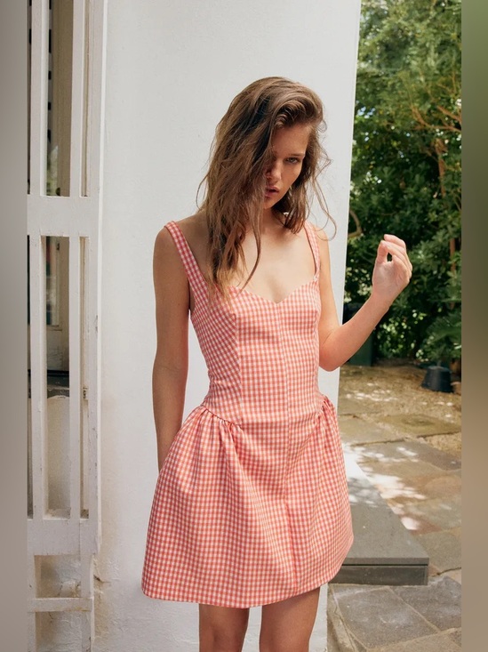 Zara Dresses & Skirts - ZARA GINGHAM VOLUMINOUS MINI DRESS